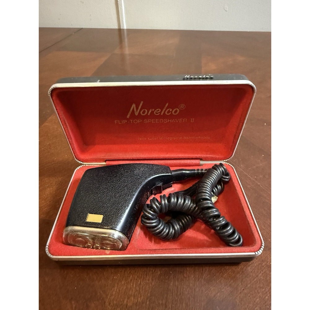 Vtg Norelco Flip-Top‎ Speedshaver II Electric Razor w/ Case Works Philip